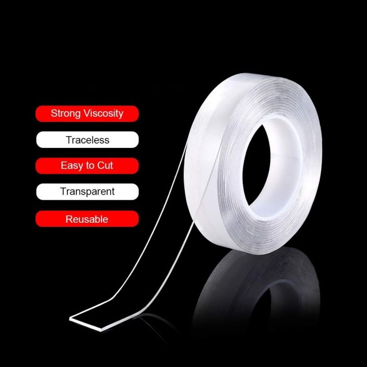 5m-strong-double-sided-adhesive-tape-transparent-no-traces-reusable-waterproof-wall-sticker-bathroom-home-decoration-tape-adhesives-tape