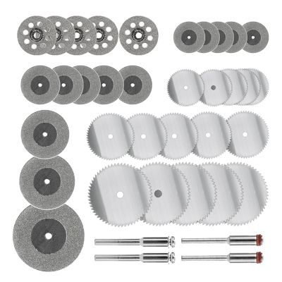 Diamond Saw Blade HSS Metal Cutting Disc Kit 37Pcs Mini Circular Saw Blade Metal Stone Cutting Tool