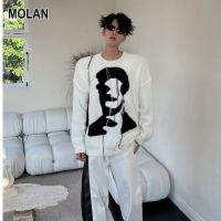 MOLAN เสื้อสเวตเตอร์แขนยาวสวมหัวผู้ชายอาตาซาน บาฮาน รายุต ลำลองทรงหลวมสำหรับฤดูหนาวของเสื้อกันหนาวผู้ชายคอเต่าย้อนยุค