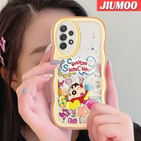 JIUMOO เคส A52s กาแล็คซี่ปลอกสำหรับ Samsung 5G A52 4G A52 5G เคสการ์ตูนดินสอสีหน้าแข้งแฟชั่นที่สร้างสรรค์ลายคลื่นเคสโทรศัพท์โปร่งใสเคสป้องกันเลนส์กล้องซิลิโคนนิ่มเคสใสกันกระแทก