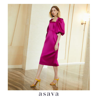 [asava aw22] Tulip sleeves dress เดรส อาซาว่า แขนพอง คอเหลี่ยม