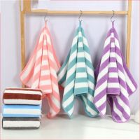 HThe New ousehold Bathroom Face Towel stripe Quick Dry Hair Towel Womens Hand Towel Absorbent Face Towel