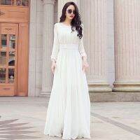 COD DSTGRTYTRUYUY Womens chiffon European goods and to the ankle super-long section beach dragging floor super-long dress dresses