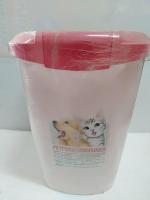 Catidea Food Container ถังใส่อาหาร (สีชมพู : Pink color) ถังบรรจุอาหาร เก็บกลิ่น พร้อมช้อนตวง สำหรับสุนัขและแมว Size XL ความจุ 10-15 กิโลกรัม