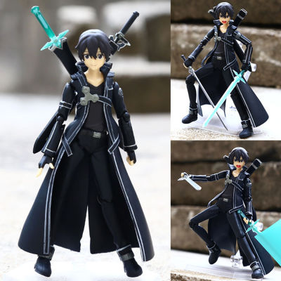 โมเดล น่ารัก ๆ ของเล่นอะนิเมะชุดฟิกเกอร์โมเดลตุ๊กตา Kirigaya Kazuto ดาบคิริโตะ Art ฟิกเกอร์ออนไลน์ตุ๊กตาขยับแขนขาได้ของเล่น