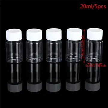 5pcs Clear Pill Plastic Medicine Bottles Empty Reagent Bottles