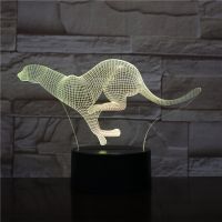 3D LED Table Lamp Acrylic Nightlight Touch Remote Dog Animal 7 Colors Changing App Control Bedroom Decor Gifts for Children