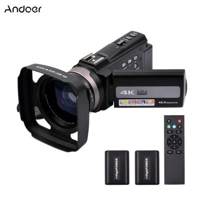 keykits- Andoer 4K 60FPS Ultra HD Digital Video Camera DV Camcorder 48MP 16X Zoom 3-inch Rotatable LCD Touch Screen WiFi Sharing IR Night Vision Motion Dectection Anti-shaking Time Lapse Slow Motion with 0.39X Wide Angle Lens Remote