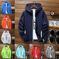 Men Waterproof Wind Breaker Coat Zipper Hoodie Jacket Quick Drying Sport Outwear