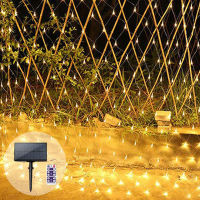 3x2M Solar Net String Lights Christmas Holiday Lights Garland for Bedroom Party Wedding Garden Indoor Outdoor Wall Decorations