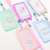 【hot sale】 ✁◎ B11 W G Cute Card Holder Toploader Polcos Polaroid Album Cartoon Cat Bus Card Case ID Card Sleeve Lanyard