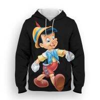 2023 NEWDisney Pinocchio 3D Print Branded Mens Clothing Cartoon Anime Fashion Women Hoodies Streetwear Oversized Mens Sweatshirts