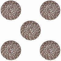 Round Paper Fiber Woven Place Mats Decorative Braided Natural Mat Holidays Parties Decor 15 Inch Set of 60 (Coffe)