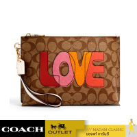 กระเป๋าคลัทช์ COACH C2890 ROWAN POUCH IN SIGNATURE CANVAS WITH LOVE PRINT (IMLOT)