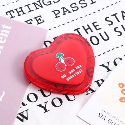 1 Pcs Heart Shaped Mini Makeup Mirror Compact Pocket Mirror Portable Double-Sided Folding Cosmetic Mirror Women Gifts Mirrors