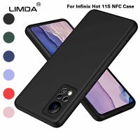 LIMIDA สำหรับ Infinix Hot 11S เคสโทรศัพท์ NFC ของเหลวซิลิก้าเจลเลียนแบบ2.2มม. + ผ้าสำลีฝาหลังผิวนอกเนื้อนิ่ม TPU