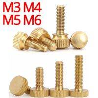 [HOT JIAZZAQQMGW 555] M3 M4 M5 M6ทองเหลือง Knurled Thumb Bolt แบนหัวสกรูมือทองแดงคู่มือการใช้งานความยาว4/5 / 6 / 8 / 10 / 12 / 14 / 16 / 25