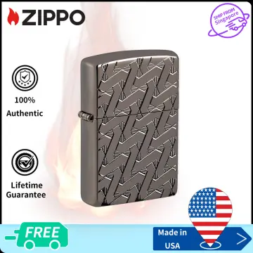 Zippo Armor Black Ice Geometric Weave Design Lighter