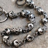 ผู้ชายเครื่องประดับHeavyเอวBikerกระเป๋าสตางค์Key Chain Rock Punkกางเกงลายกะโหลกรถจักรยานยนต์เต้นฮิปฮอปกางเกงโซ่ผ้ายีนพวงกุญแจโลหะ