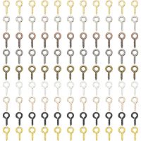 200pcs Small Pins Eyepins Hooks Eyelets Screw Threaded 9 Colors Clasps Jewelry Making Findings