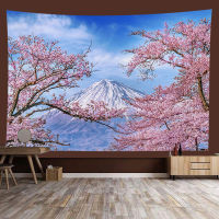 Tapestry Japanese Landscape Sakura Wall Hanging Tapestry Oriental Cherry Background Bedroom Livingroom Personality Decoration Hanging Cloth