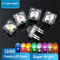 10pcs 5mm F5 Piranha LED Diode White Red Blue Green Yellow Orange Pink Cold/Warm white RGB Flash 4-pins DIY Car Brake tail Light