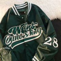 European and American alphabet embroidery jackets women street hip-hop baseball uniform coats Y2K couple casual all-match jacket