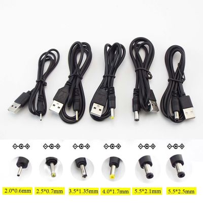 Type A USB Male Port To DC 5V 2.0*0.6mm 2.5*0.7mm 3.5*1.35mm 4.0*1.7mm 5.5*2.1mm 5.5*2.5mm Plug  Jack Power Cable Connector Electrical Connectors
