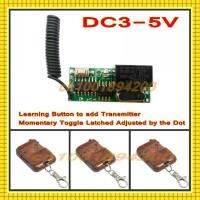 ✷ DC3-DC5V 3.6V 3.7V 4.5V RF Remote Control Switch Receiver 3 Transmitter Mini Receiver Momentary Toggle Latched Learn 315/433.92