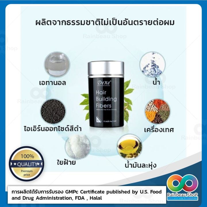 dexe-hair-building-fiber-ผงไฟเบอร์เพิ่มผมหนา-ผงโรยผม-ไฟเบอร์ผม-ปิดผมบาง-เพิ่มผมหนา-ภายใน-5-วินาที-ปลอดภัย-ล้างออกง่าย