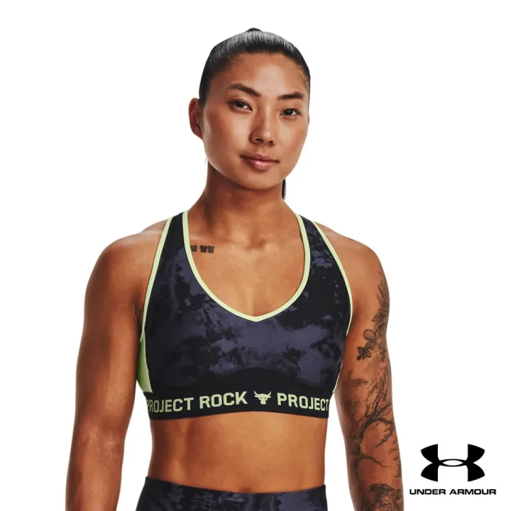 Women's Project Rock Armour Mid Printed Crossback Sports Bra