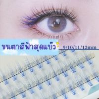 พร้อมส่ง?ขนตาปลอมสีฟ้า 10D 0.1MM