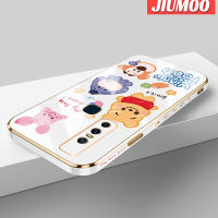 เคส JIUMOO สำหรับ Vivo V15 V15 Pro เคสลายการ์ตูนยิ้มสัตว์ใหม่กรอบสี่เหลี่ยมพื้นผิวชุบซิลิก้าเจลกันกระแทกเคสมือถือรวมเลนส์กล้องถ่ายรูปฝาครอบป้องกัน