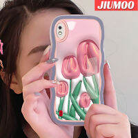 JIUMOO เคส A71 A01 A10ปลอกสำหรับ Samsung ลายการ์ตูน3มิติดอกไม้น่ารัก3มิติแฟชั่นขอบเป็นคลื่นสีสันสดใสเคสโทรศัพท์แบบใสกรอบซิลิโคนกันกระแทกเคสนิ่มโปร่งใสป้องกันเลนส์กล้อง