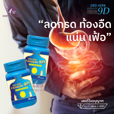 *ส่งฟรี*โปรโมชั่นพิเศษ* ฟ้าเบิก DRD FAHBERK 9D กรดไหลย้อน ท้องอืด จุกเสียด แสบร้อนกลางหน้าอก เรอเหม็นเปรี้ยว  กลืนลำบาก [1 กระปุก 30 แคปซูล]