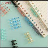 OKL9 10PCS พลาสติก สีสัน วงกลม อัลบั้มภาพ วงแหวนแผ่นขยาย 4 แหวน วงแหวนหนังสือ หวีหนามเข้าเล่ม เครื่องผูกใบหลวม