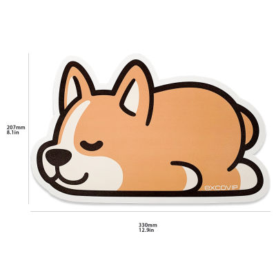 EXCO Kawaii Sleeping Cat Gaming Mouse Pad Waterproof Pu Mouse Mat Gamer Non-slip Corgi Pattern Mousepad for PC Computer Laptop