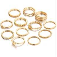 12pcs set vintage diamond knuckle ring