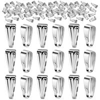 200Pcs Pendant Clasps Necklace Clasps Charm Clasp Snap on Pinch Clip Clasp Connectors Bails for Necklace Jewelry Making