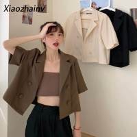 Xiaozhainv เสื้อแจ็กเก็ตลำลองสตรี,เสื้อแฟชั่นสไตล์เกาหลีสีพื้น