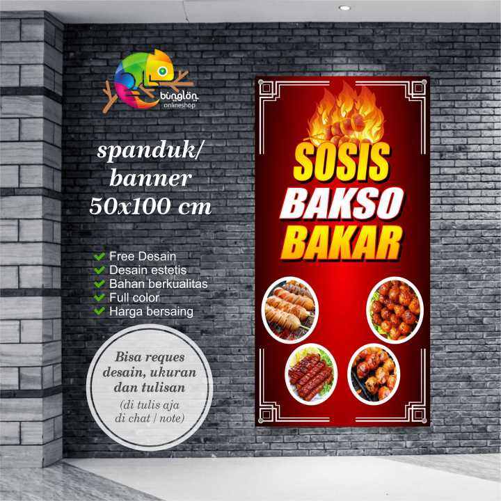 Spanduk Banner 50x100 Cm Spanduk Sosis Bakar Baso Bakar Lazada Indonesia