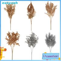 EASYEAH 1Pcs อุปกรณ์ DIY ของชำร่วยงานแต่งงาน เครื่องประดับคริสต์มาส ดอกไม้จำลอง ของตกแต่งบ้าน พืชประดิษฐ์ โรงงานเทียม ทองเงิน ใบจำลอง