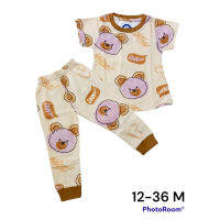 (Didi Minnie Marrie cats) ชุดนอน ลายแมว Baju Tidur Baby Baju Seluar 12 เดือน - 36 เดือน สําหรับเด็ก 12 ชุด