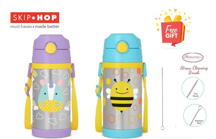 Skip Hop - Zoo Stainless Steel Straw Bottle - Unicorn