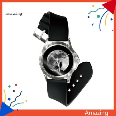 [AM] นาฬิกาข้อมือควอทซ์อะนาล็อก PVC ลายกะโหลก ฮาโลวีน พังก์ สยองขวัญ 5211042┋