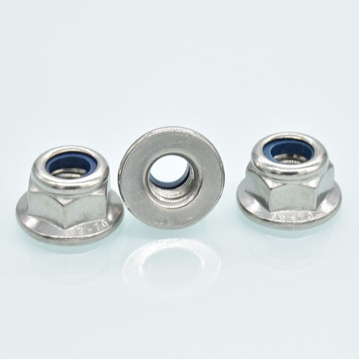 jie-yuan-m4-m5-m6-m8-m10-din6926-304สแตนเลสหกเหลี่ยมหน้าแปลน-nut-hex-nylon-lock-nut