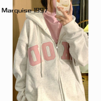 Marquise1997 เสื้อกันนหนาว เสื้อฮู้ด เสื้อกันหนาว ผญ เสื้อแจ็คเก็ตมีฮู้ดทรงหลวมใส่สบายทันสมัย WWY2390XOH 37Z230914