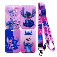 Disney Stitch Kids ABS Slide Design Lanyard ID Badge Card Holder ID Card Key Wallet for Employee Nurse Doctor Card Holders