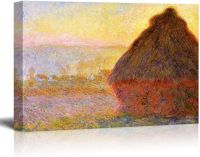 Claude Monet Haystacks ในแสงแดดตอนเช้า Impressionist ศิลปะผ้าใบศิลปะสมัยใหม่บ้าน12X18นิ้ว