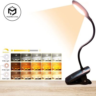 ✘♙ Portable Desk Lamp Rechargeable Reading Light Eye Protect Book Light LED USB Reading Lamp Touch Control Clip Table Desk Lamp